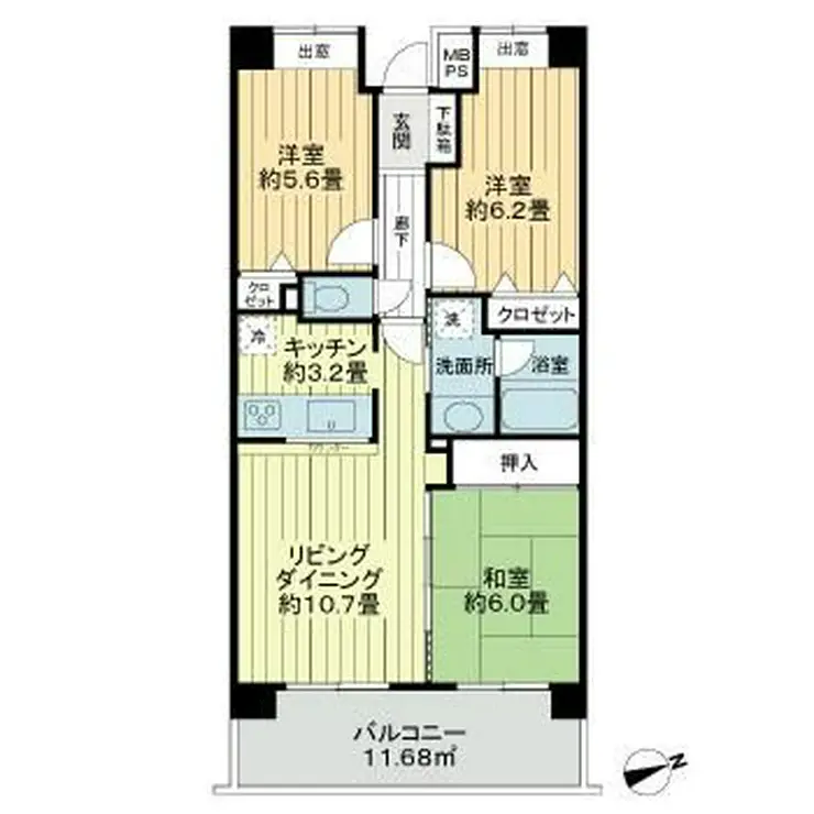 ライオンズマンション西船橋駅前 12階階 間取り