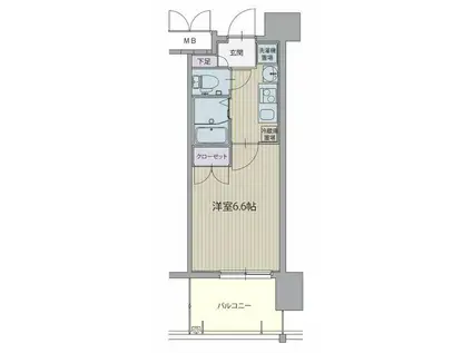 パルティール御器所(1K/4階)の間取り写真