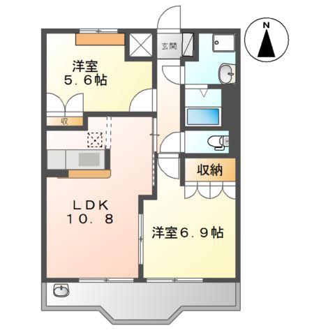 ファインパストラル(2LDK/1階)の間取り写真