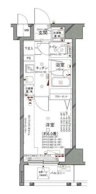 パレステュディオ六本木EASTII 12階階 間取り