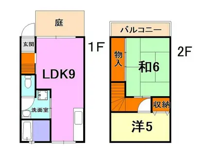 エヴァグリーン深江(2LDK/1階)の間取り写真