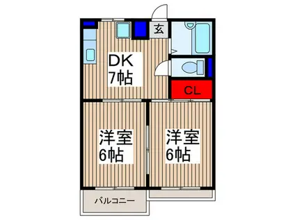 東町サンハイツ(2DK/3階)の間取り写真