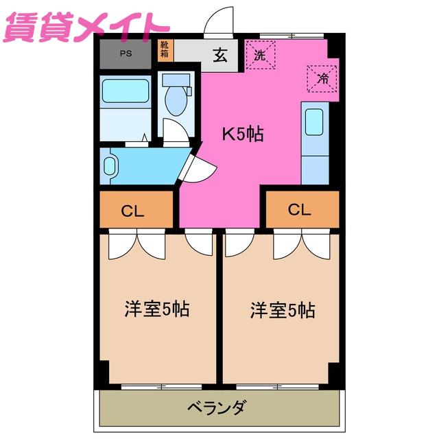 NEXTAGE A(2K/2階)の間取り写真