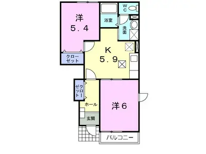 プリムローズ(2K/1階)の間取り写真