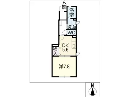 GRAND ANGE B棟(1DK/1階)の間取り写真