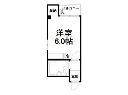 ハイツメンデルスゾーン(ワンルーム/3階)の間取り写真