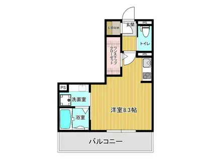 パークヴィラ陣内I(ワンルーム/1階)の間取り写真