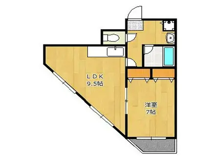 エビスマンション(1LDK/3階)の間取り写真