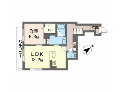 AMYLUMS鷹匠II(1LDK/4階)の間取り写真