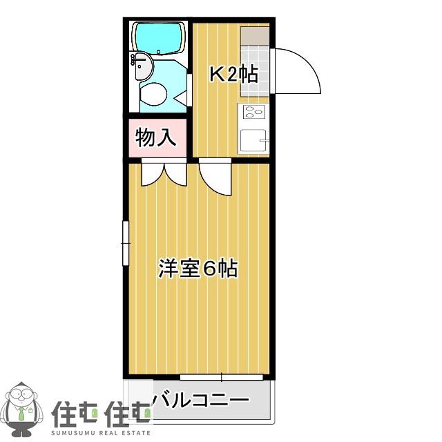 RX豊田(1K/3階)の間取り写真