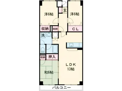 キャッスル50(3LDK/1階)の間取り写真
