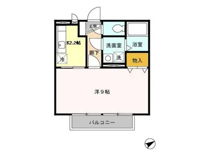 カーサオークマ(1K/2階)の間取り写真