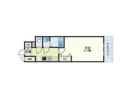 ディアレイシャス浅間町(1K/9階)の間取り写真