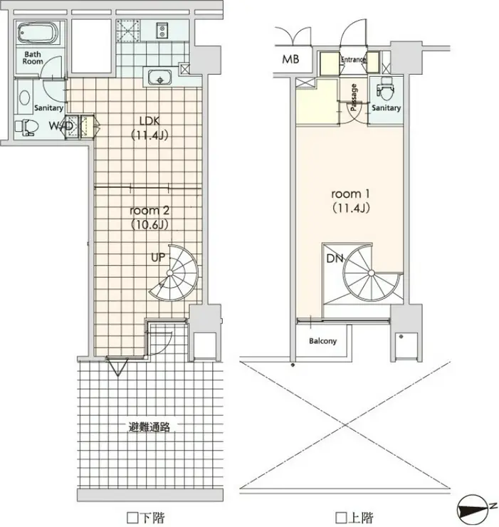 カスタリア芝公園 1階階 間取り