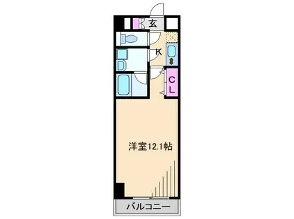 ジェノヴィア新横浜スカイガーデン(1K/4階)の間取り写真