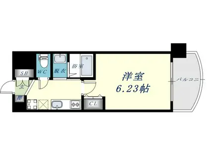 LUXE布施南Ⅱ(1K/4階)の間取り写真