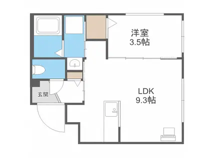PRECIOUS MIYANOSAWA(1LDK/3階)の間取り写真