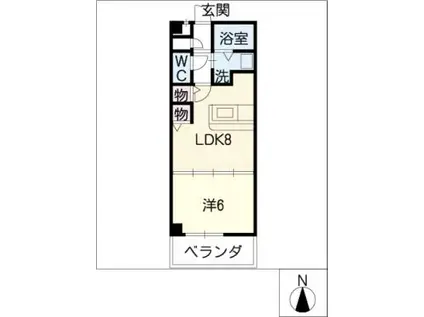 エクセレント港(1LDK/6階)の間取り写真