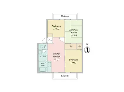 サンガーデン南町田C棟(3DK/1階)の間取り写真