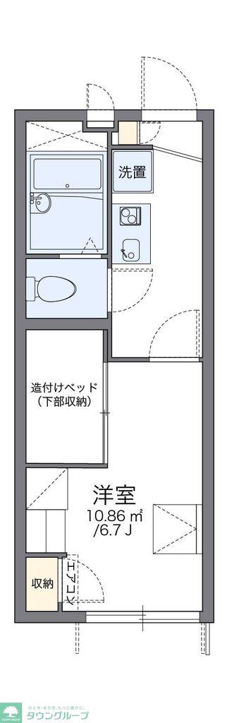 レオパレスアクシスII(1K/1階)の間取り写真