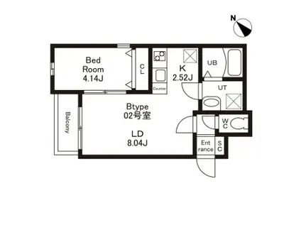 シェリム南福岡V(1LDK/3階)の間取り写真