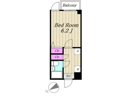 フィールド25(1K/3階)の間取り写真