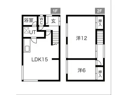 ルービック平岸(2LDK/2階)の間取り写真