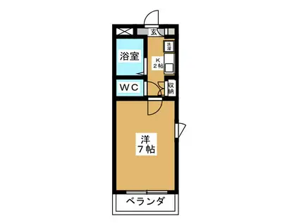 鳴門屋ビル(1K/3階)の間取り写真