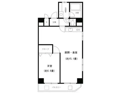 ピュアハイム本田(1LDK/4階)の間取り写真