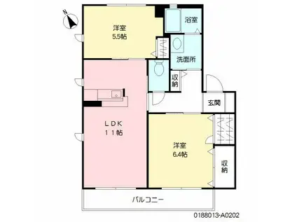クレールメゾン (2LDK/2階)の間取り写真