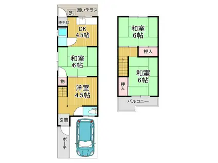 日置荘原寺戸建140-22(4DK/1階)の間取り写真