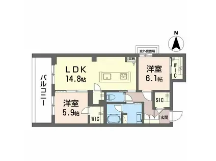 セリシール ビジュ(2LDK/3階)の間取り写真