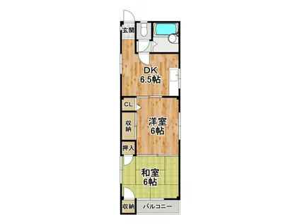 TTKハイツ(2DK/4階)の間取り写真