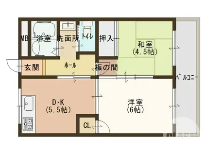 初芝マンション(2DK/2階)の間取り写真