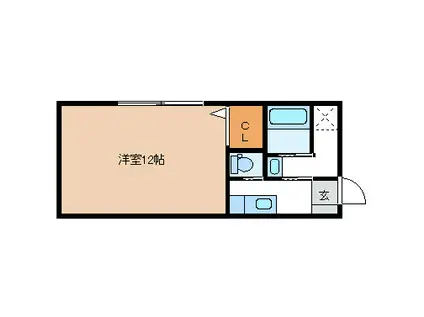 クラシティーホリ(1K/3階)の間取り写真