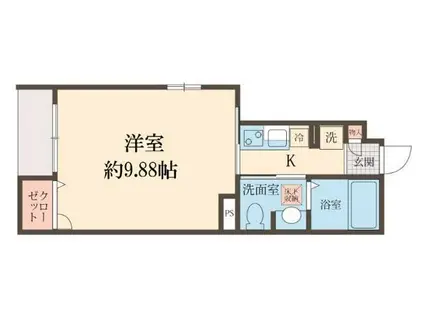 IL GATTO 経堂(1K/1階)の間取り写真