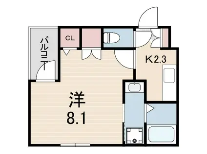 1 PONTOS SEAM(1K/3階)の間取り写真