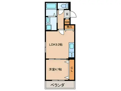 SK RESIDENCE 新田(1LDK/3階)の間取り写真