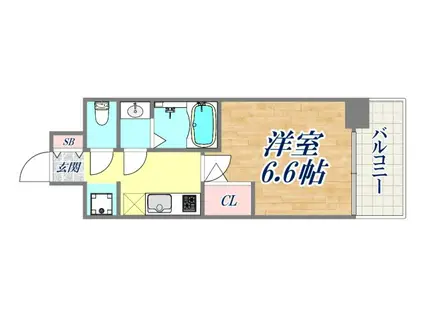 ソルテラスKOBE湊町(1K/5階)の間取り写真