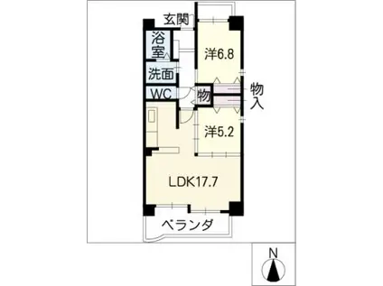 PARTHENON107(2LDK/2階)の間取り写真