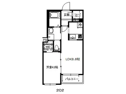 パークヴィレッジ吉祥寺(1LDK/2階)の間取り写真