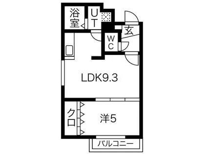 ムルソー・プルミエール(1LDK/1階)の間取り写真