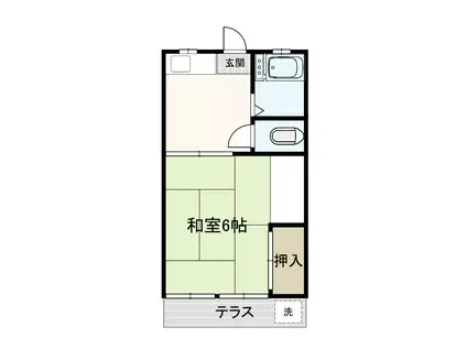 皐月荘(1K/1階)の間取り写真