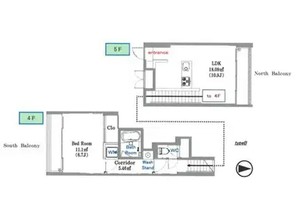 都営三田線 蓮根駅 徒歩3分 5階建 築11年(1LDK/3階)の間取り写真