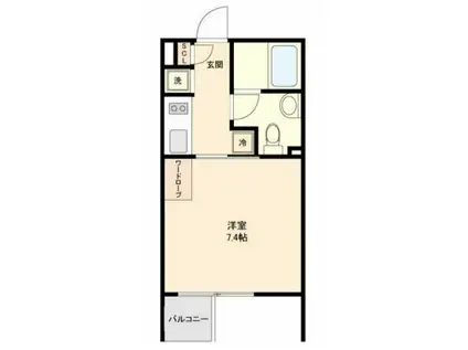 グランパセオ新宿(1K/4階)の間取り写真