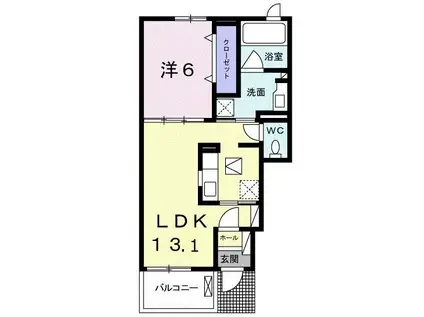 シエル・ボヌール(1LDK/1階)の間取り写真