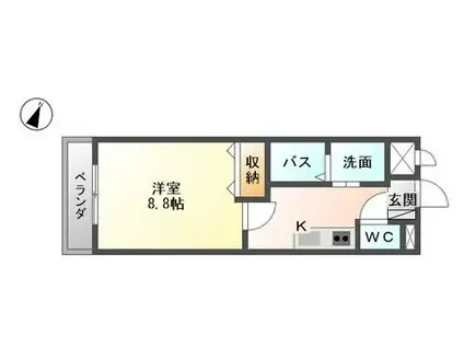 コンフォール(1K/1階)の間取り写真