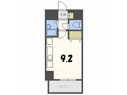 ウエスト10(ワンルーム/3階)の間取り写真