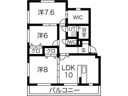 パラーシオ・K(3LDK/2階)の間取り写真