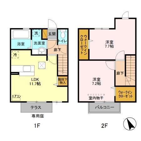 TOIT VERT(2LDK/1階)の間取り写真
